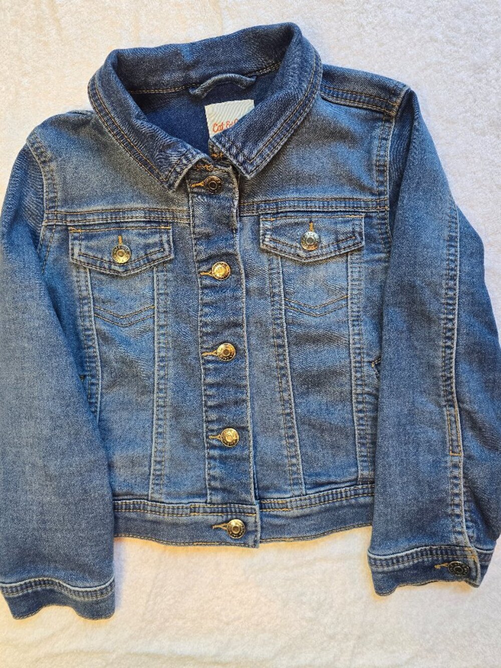 Cat & Jack Toddler Girls Long Sleeve Jean Jacket - Blue